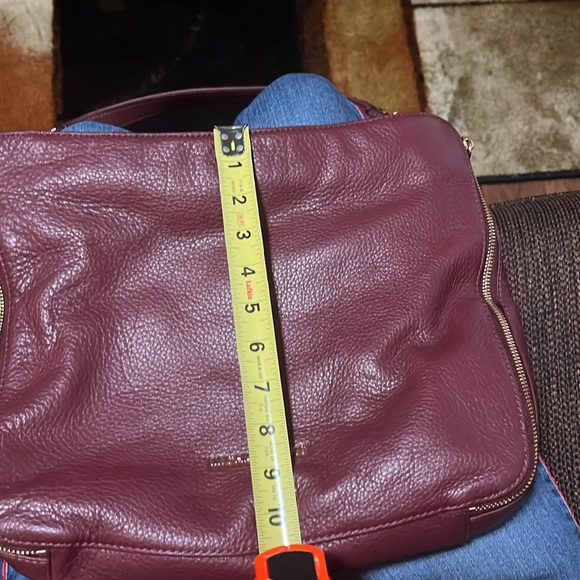 Michael Kors Burgundy Pebble Leather Hobo Shoulder Bag - Picture 7 of 14